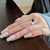 S925 Sterling Silver Open Cuff Ring for Women RJEW-M164-03-5