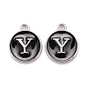 Platinum Plated Alloy Charms X-ENAM-S118-02Y-P-1