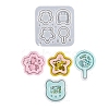 DIY Sakura & Cat's Head & Star & Lollipop Shaped Pendant Food-grade Silicone Molds LS-SIMO-D001-06-1