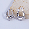 Shiny U-shaped Brass Hoop Earrings DA9481-1