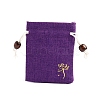 Flower Print Linen Drawstring Gift Bags for Packaging Sachets PW-WG59299-03-1