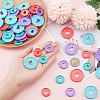 80Pcs 8 Styles Heart Plastic Loose Leaf Ring Round Binder Discs DIY-PH0009-08-6