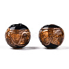 Handmade Gold Sand Lampwork Beads LAMP-T019-14mm-02-2