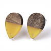 Resin & Walnut Wood Stud Earring Findings MAK-N032-002A-B06-3