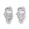 Brass Micro Pave Clear Cubic Zirconia Lobster Claw Clasps ZIRC-Q024-20P-1