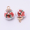 Transparent Glass Globe Pendants GLAA-TAC0003-03H-2