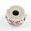 Brass Rhinestone European Clasps KK-N291-01AS-01-1