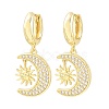 Brass Micro Pave Cubic Zirconia Hoop Dangle Earrings KK-CBA8324-05B-G-4