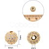 Rack Plating Brass Cubic Zirconia Beads ZIRC-NB0001-09-2