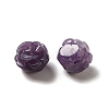 Natural Lepidolite/Purple Mica Carved Flower Scattered Beads G-O156-B-24-2