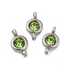 304 Stainless Steel Single Rhinestone Connector Charms STAS-E194-13P-08-1