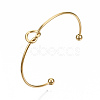 304 Stainless Steel Love Knot Cuff Bangle Making MAK-S073-001G-4