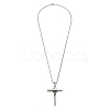 Zinc Alloy Cross Pendant Necklaces NJEW-M211-06A-ASP-5