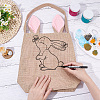 Easter Theme Jute & Cloth Rabbit Ear Gift Bags ABAG-WH0025-07A-3