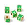Rack Plating Brass Enamel Beads KK-B060-04G-02J-3