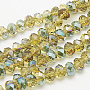 Electroplate Glass Faceted Rondelle Beads Strands EGLA-D020-6x4mm-M-2