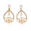 Brass Micro Pave Clear Cubic Zirconia Peg Bails Pendants KK-N232-230-1