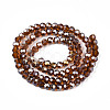 Electroplate Glass Beads Strands X-EGLA-R016-4m-4-2