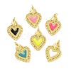 Rack Plating Brass Enamel Pendants KK-C008-15G-1