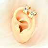 Brass Micro Pave Clear Cubic Zirconia Cuff Earrings EJEW-F370-18G-2