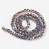 Electroplate Transparent Glass Beads Strands EGLA-A034-T3mm-N18-2