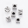 304 Stainless Steel Large Hole Letter European Beads STAS-H428-01AS-A-1
