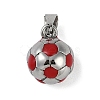 Trendy Necklace Findings 304 Stainless Steel FootBall/Soccer Ball Pendants STAS-L012-B01P-04-1