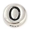 925 Sterling Silver Flat Round with Letter Beads STER-G044-01AS-O-1