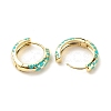 Flower Enamel Hoop Earrings EJEW-G290-03G-E-2