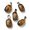 Natural Tiger Eye Pendants G-Z067-03P-09-2