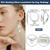 Anti-Tarnish 2 Pairs Rhodium Plated 925 Sterling Silver Hoop Earring Findings STER-BBC0005-98-2