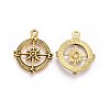 Tibetan Style Alloy Compass Pendants TIBEP-S272-AG-FF-1