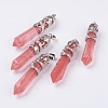 Watermelon Stone Glass Big Pointed Pendants G-G738-A-11-1