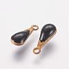 Antique Golden Plated Brass Enamel Teardrop Charms KK-Q571-01H-2