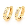 Brass Clear Cubic Zirconia Hoop Earrings EJEW-L277-02G-4