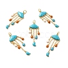 Rack Plating Brass Enamel Pendants KKB-M230-42G-2