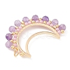 Natural Amethyst Faceted Round Pendants PALLOY-MZ00169-05-3