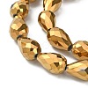 Electroplate Glass Beads Strands EGLA-D017-15x10mm-3-3