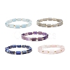 Natural Gemstone Column Beaded Stretch Bracelet for Women BJEW-JB08596-1