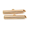 Brass Slide On End Clasp Tubes KK-N254-119G-04-1