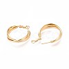 Twist Brass Hoop Earrings EJEW-T047-100G-4