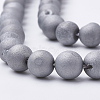 Electroplate Natural Druzy Geode Weathered Agate Beads Strands G-S284-10mm-07-3