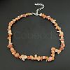 Natural Red Aventurine Chip Beaded Necklaces for Women IW6789-5-1