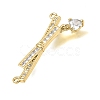 Brass Micro Pave Clear Cubic Zirconia Connector Charms CU-CBA3569-04G-C-2