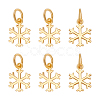 6Pcs 925 Sterling Silver Snowflake Charms STER-PH0003-26-1