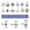 24Pcs 12 Style Tibetan Style Chandelier Component Links TIBEP-YW0001-73-2