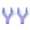 Rack Plating Spray Painted Alloy 2-Loop Link Pendants PALLOY-N176-01Y-2