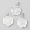 Faceted Natural Quartz Crystal Pendants G-F340-03D-1
