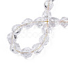 Transparent Crackle Glass Beads Strands GLAA-N051-03-4