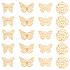 40Pcs 4 Style Rack Plating 201 Stainless Steel Filigree Pendants STAS-DC0007-49-1